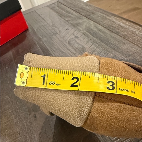 Connie Snip Tan Suede Boots Wedge Heel Faux Fur Wool Lined Zipper 7 - Picture 15 of 16